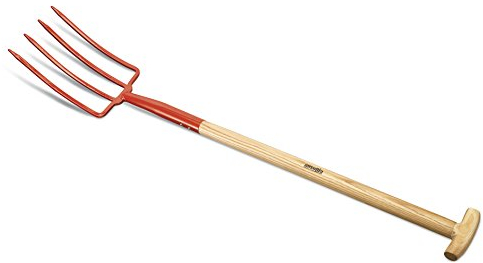 Ausonia - Forca per vangare 4 denti con manico legno a T Gr 1950 Cm 29x18