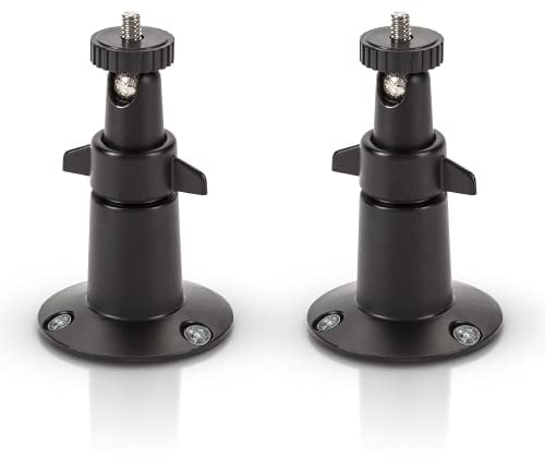 Wasserstein Adjustable Indoor/Outdoor Security Metal Wall Mount Compatible w/Arlo Pro/Pro 2/Pro 3/Pro 4/Pro 5/Ultra/Ultra 2, Wyze Cam Outdoor, Wyze Cam V3 & Ring Stick Up Cam Battery (2 Pack, Black)
