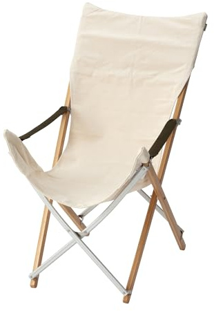 Snow Peak Take! Long Camping Chair, One Size, Aluminium Bamboo & Cotton Canvas, foldable and packable camping chair with carry strap for camping & outdoors