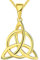 JO WISDOM Damen Kette Irischer Triquetra Keltischer Knoten Silber 925 Halskette Anhänger mit gelb vergoldet,Schmuck für Frauen