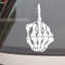 Autoaufkleber Sticker Mittelfinger Skelett Stinkefinger Motorrad Logo Weiß/Silber reflektierend