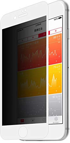 CHANYO Tempered Glass, Mobile phone tempered film 0.26mm 9H 3D Highly Transparent Privacy Anti-glare Tempered Glass Film for iPhone 8 Plus & 7 Plus(Black) Anti Blue Light Screen Protector Film