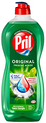 Pril Originale menta fresca, detersivo per piatti a mano con il massimo potere sgrassante, per piatti puliti anche in acqua fredda, profumo di menta fresca, 675 ml (confezione da 1)