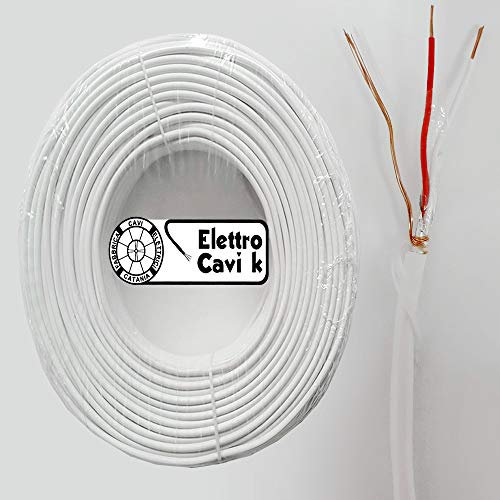 ® ELETTRO CAVI K - CAVO ALLARME SCHERMATO 2x0,22 MM² ANTIFURTO VIDEOSORVEGLIANZA TELECAMERE 2 POLI 2x0.22 BIPOLARE PROFESSIONALE IN RAME 10 METRI