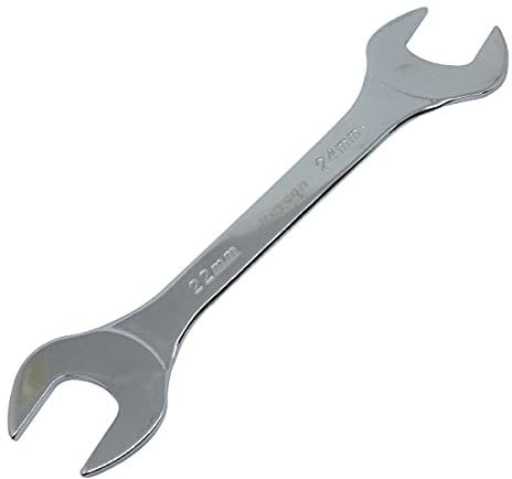 ExcInter Open Ended Spanner, 22x24mm Double End Silver Wrench 3mm Ultra Thin Repairing Tool for Use Under Narrow Space Conditions(1 PCS)