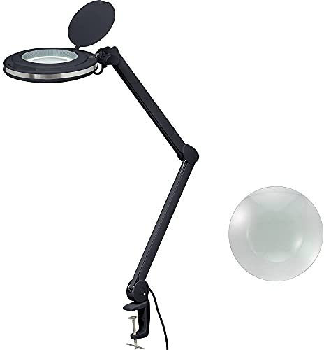 Toolcraft 2178611 LED-Lupenleuchte Schwarz 5 127mm mit Klemmhalterung 8D 1.75x