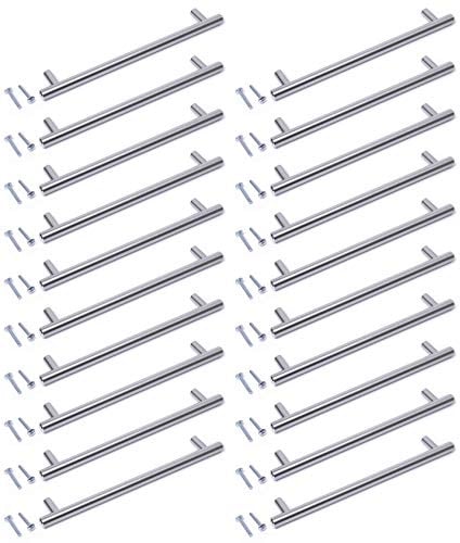 Silver Finish T Bar Modern Kitchen Cupboard Cabinet Drawer Bar Door Handle Knob (20, 160mm)