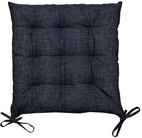 konsimo NAPES Sitzkissen Stuhlkissen Sitzauflagen Zierkissen mit bändern Pillow Esszimmer 36x36x4 cm 35% Baumwolle, 65% Polyester, Schaumstoff und Vlies Grau