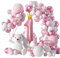 Anyingkai Geburtstagsdeko 1 Jahr Mädchen, Luftballon 1. Geburtstag Rosa, Geburtstagsdeko 1 Jahr Mädchen, Geburtstag Party Mädchen,1 Geburtstag Mädchen Deko