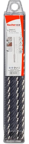 fischer Hammerbohrer Quattric II 10-150-215 S XP10, Hochleistungsbohrer mit SDS Plus für Beton, Stahlbeton, Vollziegel und Kalksandstein, hohe Standzeit und präzises Bohren mit Hartmetallkopf, 10 Stk.