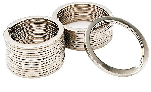 Key Rings for Keychain, Car Keys, Dog Tag Ring, Crafts, Silver, 12Pics