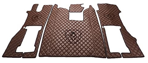 Kram-Truck Fußmatten-Set, Kompatibel Mit Scania R 2017 Und Neuer (Neue Generation), Für Drehgelenk des Gefederten Beifahrersitzes, 10mm Schaumstoff, Automatikgetriebe, Hellbraun