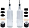 FLASCHE Ölflasche Essigflasche Rapsölflasche 2x 1 Liter mit Edelstahl-Ausgießer - schwarzem Deckel - 3x Tafelfolie in schwarz- 1x Kraftpapier