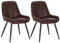 WOLTU Esszimmerstühle 2er Set, Polsterstuhl Kunstleder, Küchenstuhl gepolstert, Akzentstuhl für Wohnzimmer Schlafzimmer Küche, ergonomischer Stuhl mit Rückenlehne, Dunkelbraun, BH332dbr-2