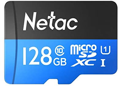 NETAC P500 128GB UHS-1 U1 MICRO SDHC CARD + SD ADAPTOR, 80MB/S