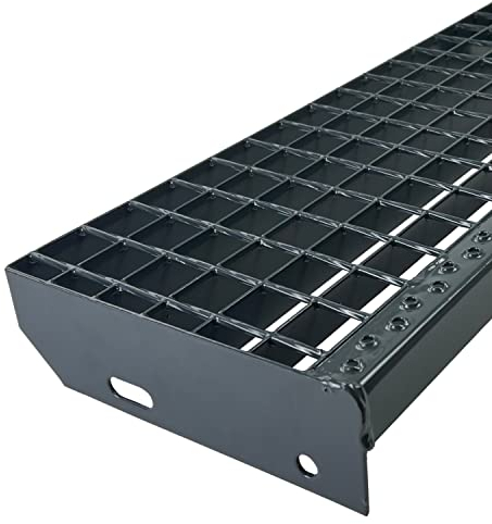 Gitterrost-Stufe Verzinkt & Anthrazit Pulverbeschichtet 1400 x 240 mm Maschenweite 30 mm nach DIN 24531 und Rutschfestigkeit R11 Wetterfest