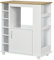 HOMCOM Aparador de Cocina con Ruedas Buffet de Comedor con Puerta y Compartimientos de Almacenamiento Mueble Auxiliar para Microondas de Estilo Moderno 75x39,5x88 cm Blanco