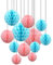 ZYOOO 12 Stück Seidenpapier Wabenbälle Deko Blau und Rosa Party Dekoration Kit - 15,3 cm, 25,4 cm