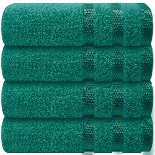 Casabella Deluxe 4 Jade Hand Towels 100% Combed Cotton Super Quality Hand Towels for Kitchen (50X90 CM) Towels Set for Bathroom Hotel Gym
