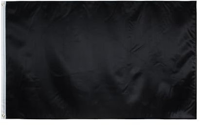 Bandiera Nero 90x150 cm Bandiere Nero Poliestere Festival 2 Occhielli in Metallo all'Aperto Celebrazione per Feste Decorazione per Sport da Giardino Scuola Compleanno Artigianato - 3 X 5 Piedi