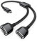 Cavo Y Splitter USB C OTG 1M,Adattatore Prolunga 1 Tipo C Maschio a 2 Dual Type A Femmina,Sdoppiatore Hub Doppia Multipresa Porta Thunderbolt 3 per MacBook Pro,iPad Air,Samsung Galaxy S24 S23 S22