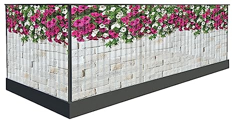 Balkon Sichtschutz Windschutz Balkon in verschiedenen Größen und Ausführungen Sichtschutz Balkon aus langlebigem und stabilem faserverstärktem PVC (500 x 90 cm, Muster 28)