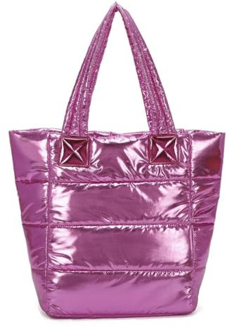 OBC XXL Damen Tasche Nylontasche Shopper Schultertasche Umhängetasche Beuteltasche Handtasche Weekender Reisetasche Shopping Bag Rosa V1