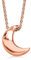 TJC Half Moon Pendant Necklace with Chain for Women in 18K Vermeil Rose Gold Plated 925 Sterling Silver Size 20 Inches Celestial Moon Gift for Wife, Girlfriend, Daughter, Mum Metal Wt. 3.87 Grams