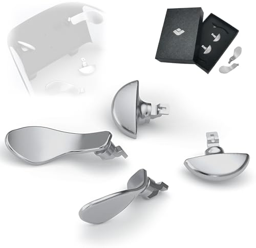 KD.FLY Metal Back Paddles for PS5 Edge Controller, 4PCS Back Buttons Replacement Parts Accessories for PS5 Dual Sense Edge Game Wireless Controller, Silver