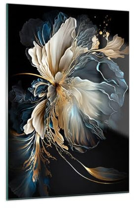 Quadro su Vetro Verticale Fiore Botanica Art Deco Stampe da Parete 50x70cm Quadri Moderni Soggiorno Camera da Letto Cucina 1 pezzo Piccoli Decorazione Murale Wall Art Grafica Immagini GPA50x70-5766