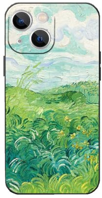 WMCFNG Kompatibel mit iPhone 15 Plus, Querformat, grüne Weizenfelder, Van Gogh, klassische Ölgemälde, Kunstwerk-Druck, Handyhülle, schmale Passform, stoßfeste Schutzhülle für Damen und Mädchen