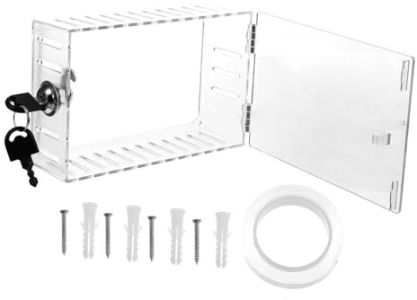 jojofuny Transparent Thermostat Lock Box with Keyed Protection Cover for Wall Installation Secure Thermostat Guard Against Tampering Easy to Install for Schools and Restaurants