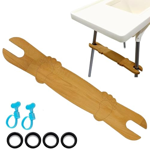Hochstuhl-Fußstütze, Rutschfeste Fußstütze Verstellbares Baby-Hochstuhl-Zubehör mit Gummiringen, Bambus-Holz-Fußstütze Kompatibel mit IKEA Antilop Hochstuhl