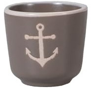 Seaside No.64 - maritimes Steingut-Geschirr in taupe - Mix & Match Serie aus Keramik - nautische Motive zum Kombinieren - Küchenzubehör, Geschenkartikel (Eierbecher, Anker)