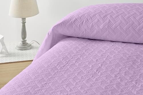 Degrees home - Liso - Colcha Cama 105 - Colcha bouti Cama - Primavera, Verano - 200x260 - Lila
