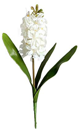 ZHDOKA Künstliche Hyazinthen-Blumen, 41,9 cm Langer Stiel, Kunststoff-Hyazinthen-Blume, Blühende Hyazinthen-Narzissen-Blume, Simulation Gefälschter Hyazinthen-Blumen für(2 Stück – Weiß)