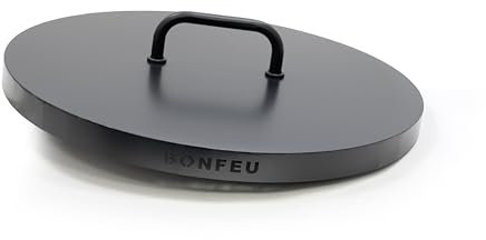 BonFeu Couvercle pour brasero - En acier - Noir - Diamètre : 100 cm