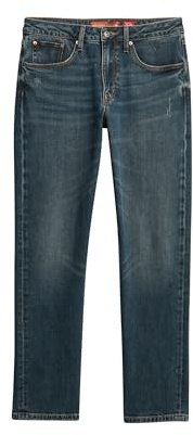 Superdry Herren Schmal geschnittene Jeans aus Bio-Baumwolle Viper Vintage Indigoblau 30/32