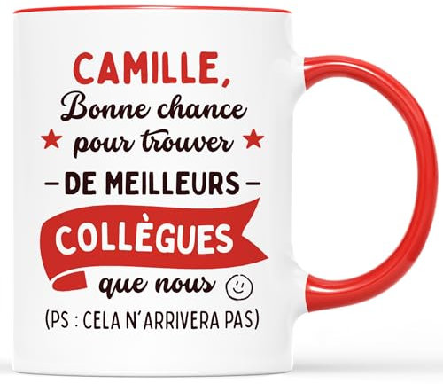 𝗖𝗔𝗗𝗘𝗔𝗨 𝗣𝗟𝗨𝗦 Mug Personnalisé Prénom - Bonne Chance Trouver Meilleurs Collègues - Cadeau Départ Collègue, Tasse Collegue de Travail, Tasse Collegue, Tasse Depart Collegue de Travail
