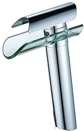 Wasserhahn Wandmontage, Modern Einhand Glas Wasserfall Wasserhahn Bad Waschbecken Armatur Mischbatterie, für Badarmatur