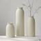 26.6cm Set of 3 Small Ceramic Vases for Home Decor & Table Centrepieces, Rustic Farmhouse Style, Mini Decorative Vases (XL Beige)