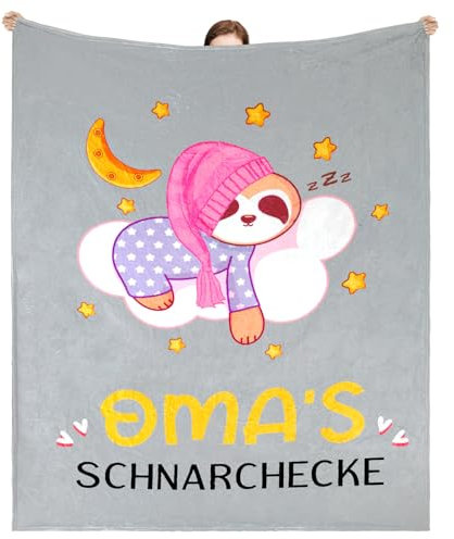 MestectPET Oma Geschenk, Personalisierte Decke Geschenk zum Geburtstag Muttertag Weihnachten für Oma von Enkelin und Enkel,1.4 * 1.8 M