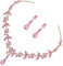 ANDRESLAD Set Damen Halskette Ohrringe Zarte Strass Brautschmuck Elegante Perlenschmuck Kette Für Frauen