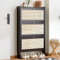 3 Tier Rattan Shoe Cabinet Bamboo Free Standing Shoe Organizer with 3 Flip Drawers Narrow Shoe Storage Cabinet for Entryway Hallway Bedroom Brown(B)