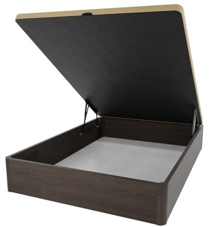 amuéblate online - Canapé Abatible de Madera Súper Reforzado con Gran Capacidad, Esquinas Redondeadas, 105 x 190, Wengué