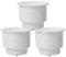 Portavasos de plástico Empotrado for latas de Bebidas, con Drenaje, for Barco, Coche, Caravana Marina, Color Blanco, 3 uds.