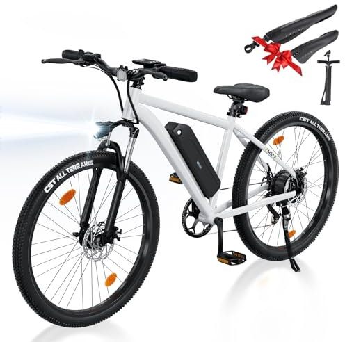 Finbike Electric Bike Adults, 26inch Electric Mountain Bicycle with Removable Battery, 60/80 KM Max Range, 5 Speed Levels & 7-Speed Derailleur, LCD Display, E-Bike for Adults, M10/M10S/EB3