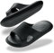 Misolin Claquettes Femme Chaussons Hommes Léger Antidérapant Douche Pantoufles Sandales Confortable Maison Piscine Plage Slides,Noir W13(43-44 EU)
