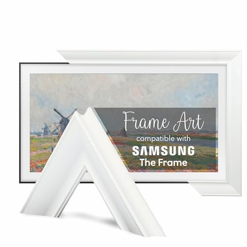 TV Guard Frame Tv Bezel, TV Frame Compatible with Samsung The Frame Tv, No Interference, Art Mode Compatible (Modern White, 32)