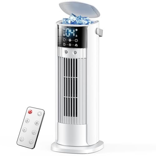 Portable Air Conditioner, 5 in 1 Air Cooler, 23ft/s Velocity Mini Air Conditioning Unit, 90°Oscillating, Storm Mode Cool Mist, 10H Timer LED Display, Small Air Conditioner with Remote Control for Hom